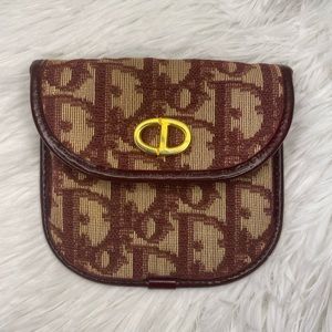 EUC Authentic vintage Christian Dior Trotter Canvas Leather Coin Case